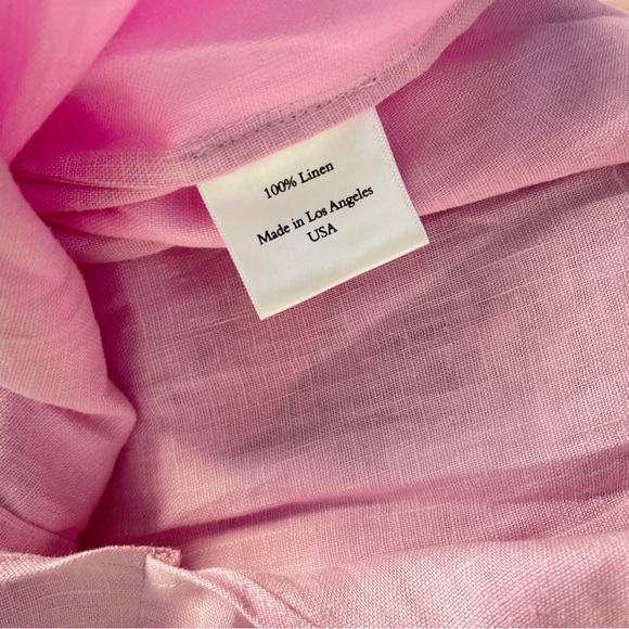 NWT BARDO COLLECTIVE Trevi Linen Shirt in Bubblegum Pink - Picture 4 of 5